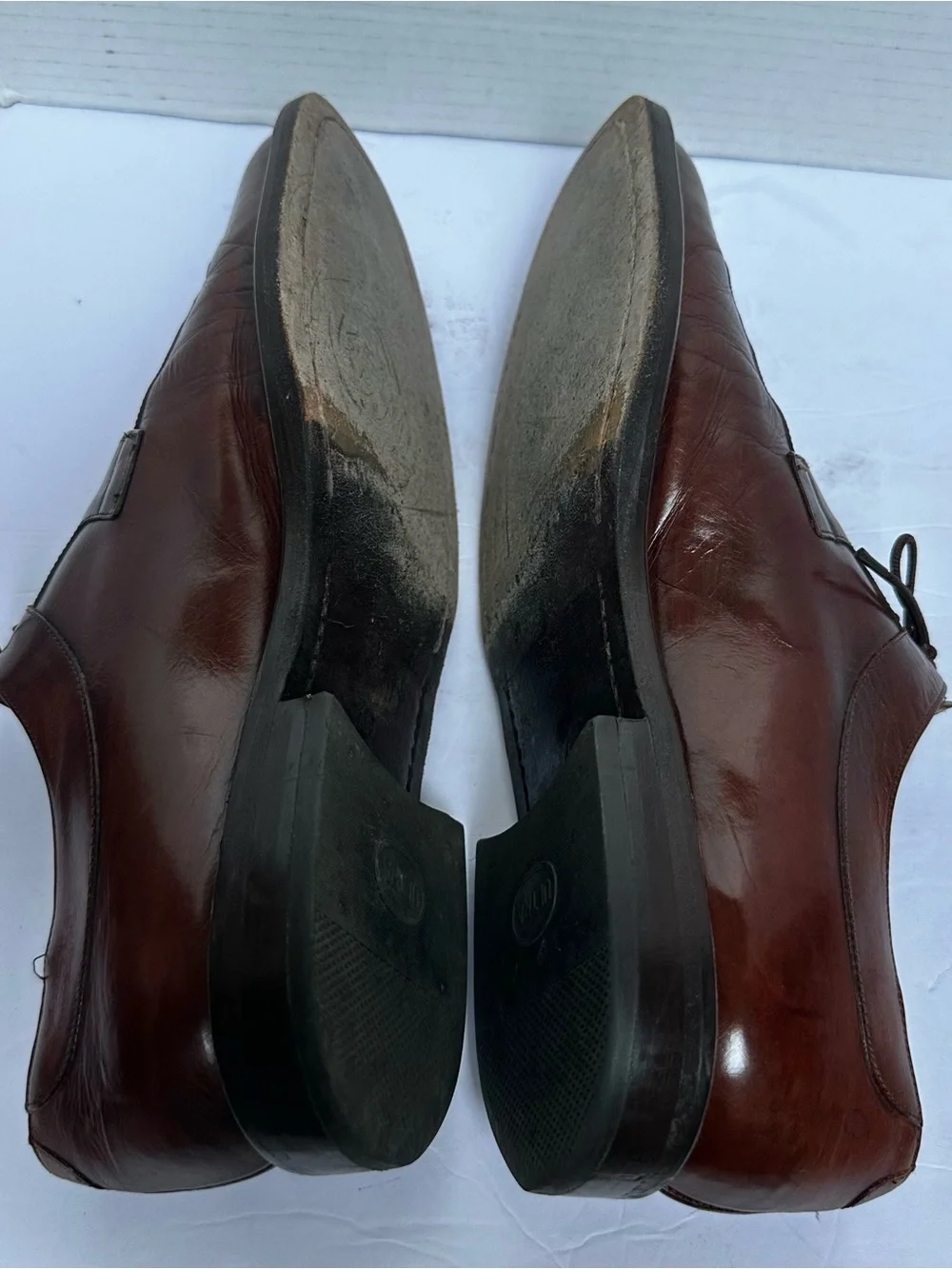 Melzan Men’s Whiskey Brown Lace Up Spilt Front Almond Toe Shoes- Size 11